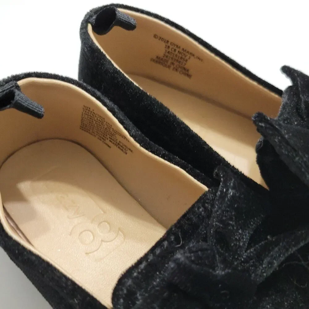 Crazy 8 Holiday Flats Girls Size 7 Black Velvet Round Toe Child Drese‎ Shoe Bow